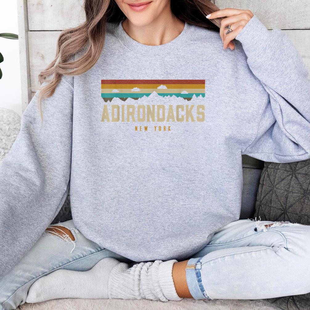 Adirondacks Vintage Mountains Hiking Camping Sweatshirt