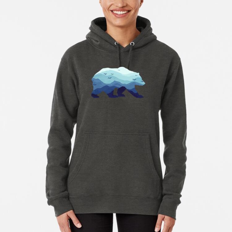 Bear Mountains Grizzly Hiking Camping Hoodie