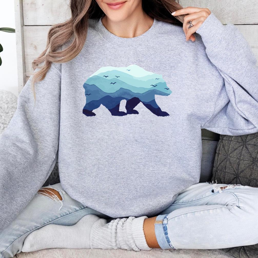 Bear Mountains Grizzly Hiking Camping Sweatshirt