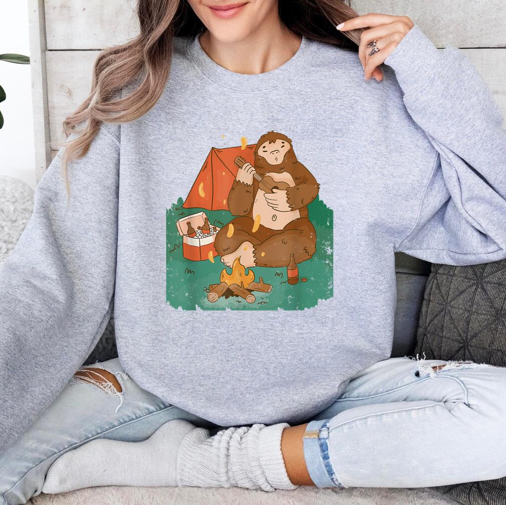 Bigfoot Camping Cool Retro Sweatshirt