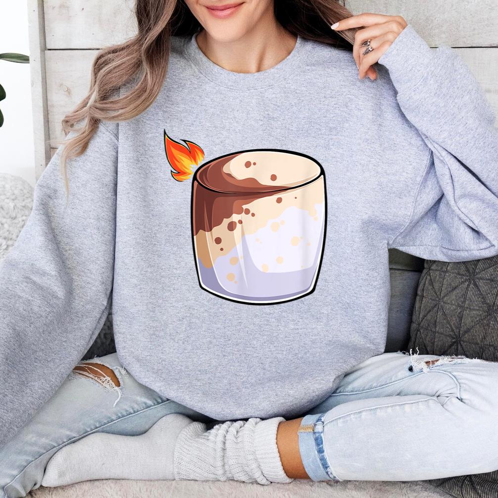 Burning Marshmallow Smores Camping Sweatshirt