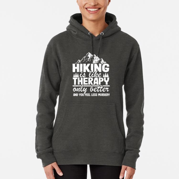 Camping Hiking Is Like Therapy Vintage Mountain Hoodie