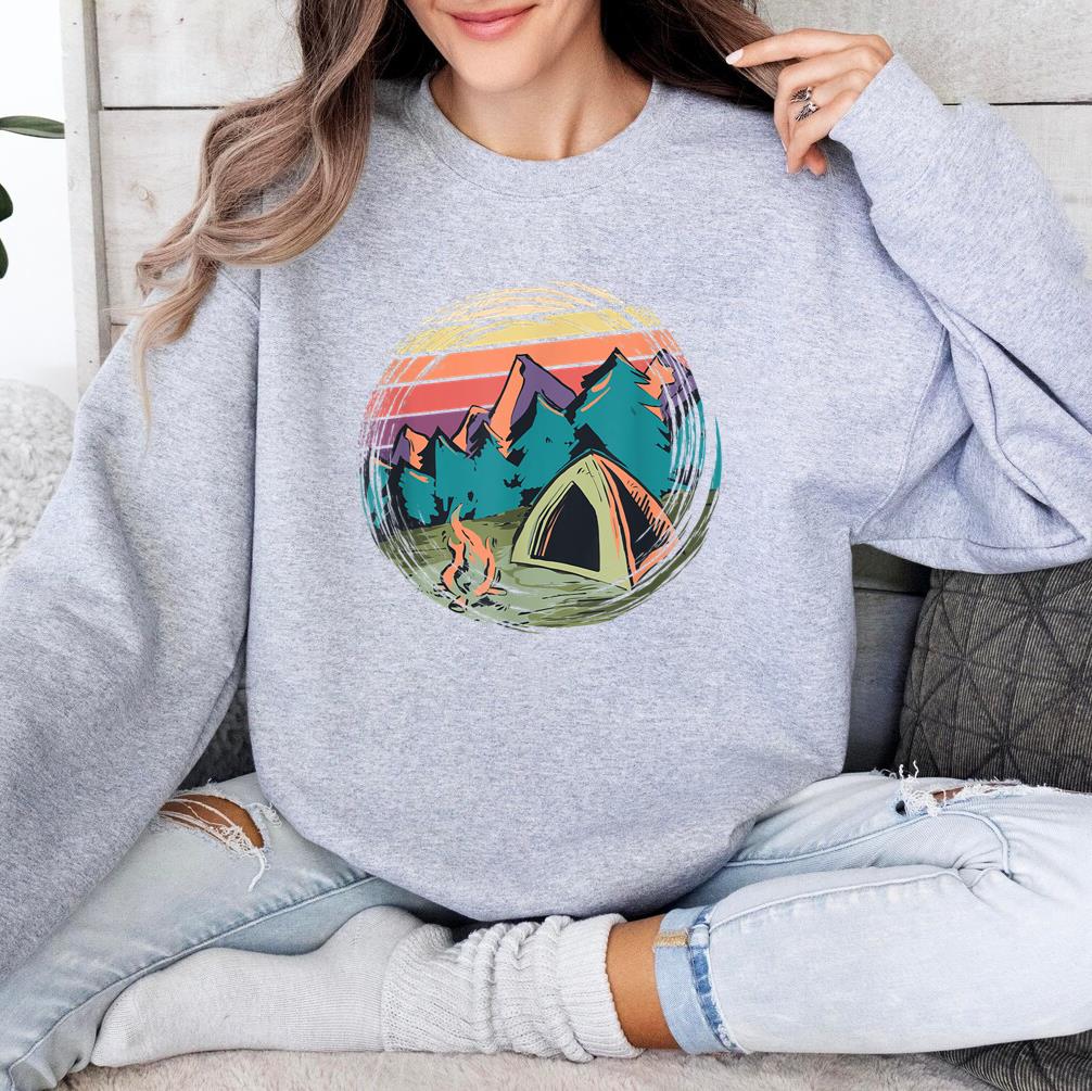 Camping Sunset Mountains Sweatshirt