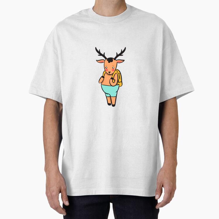 Cute Brown Deer Hiking Backpack T Shirt