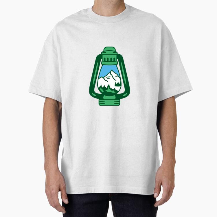 Green Lamp With Mountain Scenery Design T Shirt