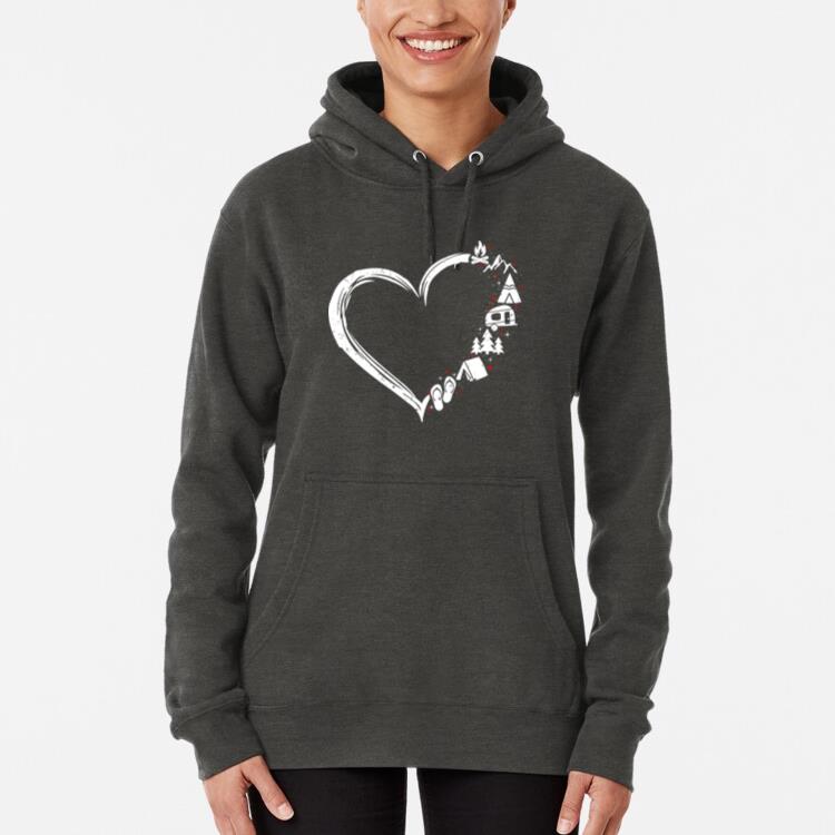 Heart Camping And Hiking Hoodie