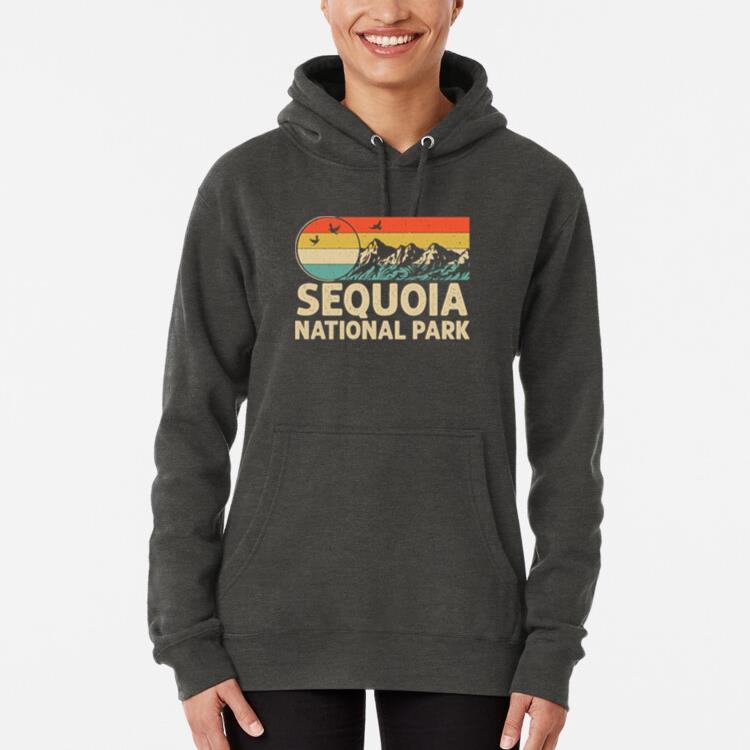 Hiking Camping Retro Style Sequoia National Park Hoodie