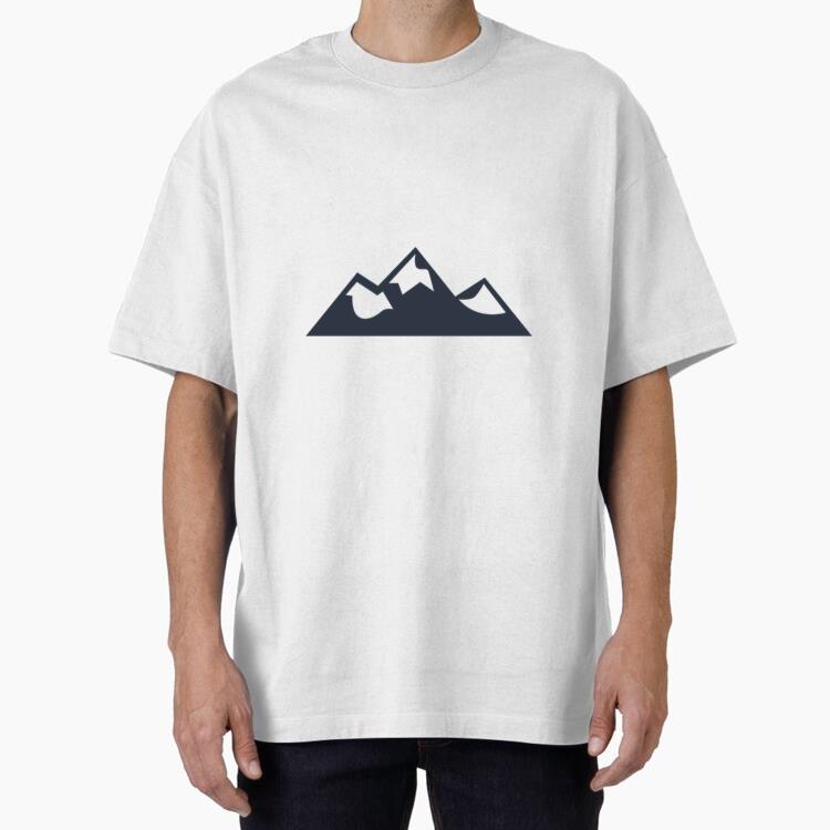 Mountain Climbing Hiking Illustration Badge T Shirt