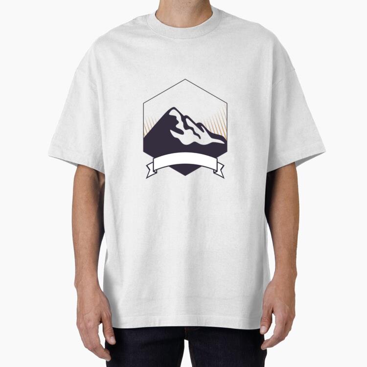 Mountain Label Badge With Ribbon T Shirt
