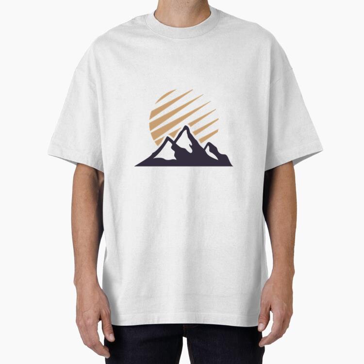 Mountain Label Badge With Sun T Shirt